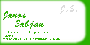 janos sabjan business card